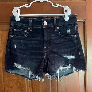 American Eagle Stretch Denim Midi Short - Midnight Blue